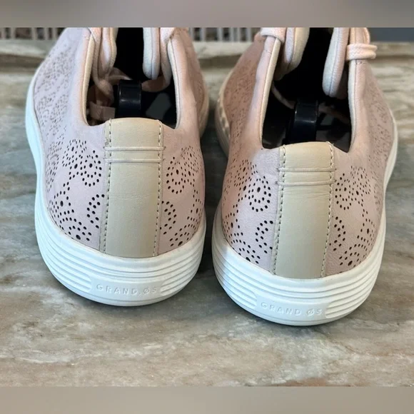 Women’s COLE HAAN Grand OS perforated pink blush leather sneakers-Size 10 - Picture 5 of 10